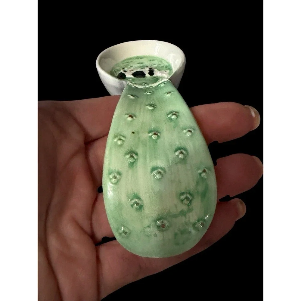 Vtg Green Ware Andrea West For Sigma Cow Spoon Rest 1982 Farmhouse Cottage Core